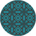 Square Machine Washable Transitional DarkTurquoise Green Rug, wshpat2219