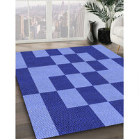 Patterned Sky Blue Rug, pat222blu