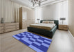 Patterned Sky Blue Rug in a Bedroom, pat222blu