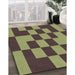 Machine Washable Transitional Green Rug in a Family Room, wshpat222brn