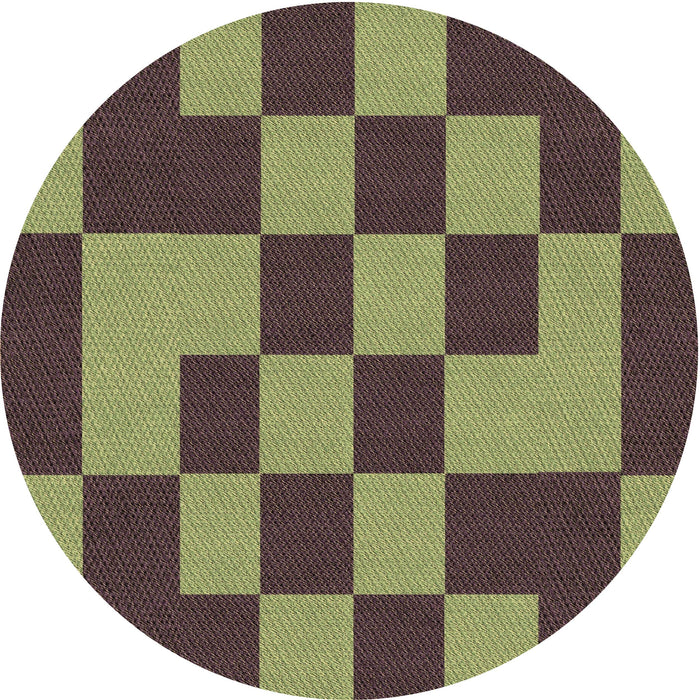 Square Patterned Green Rug, pat222brn
