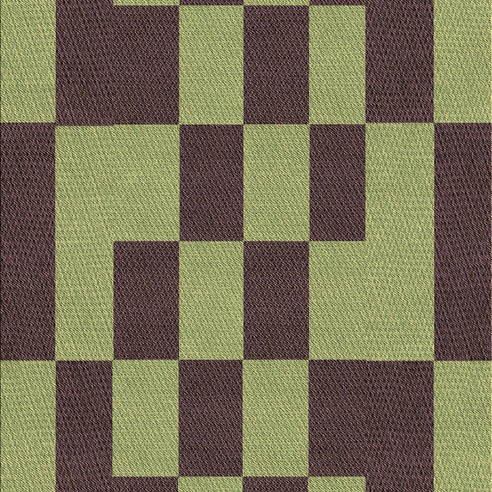 Machine Washable Transitional Green Rug, wshpat222brn