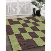 Patterned Green Rug, pat222brn