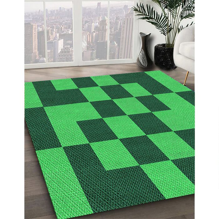 Machine Washable Transitional Deep Emerald Green Rug in a Family Room, wshpat222grn