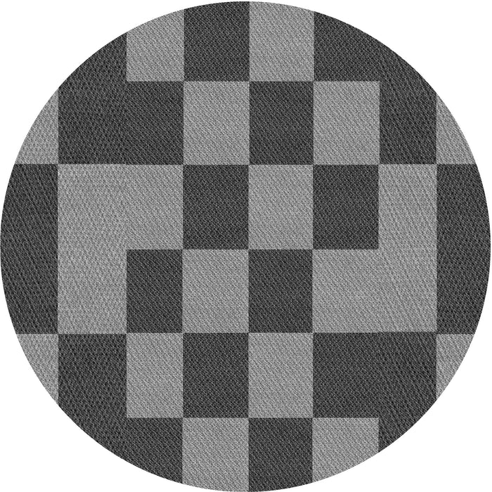 Square Patterned Gunmetal Gray Rug, pat222gry