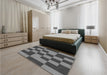 Patterned Gunmetal Gray Rug in a Bedroom, pat222gry