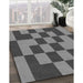 Machine Washable Transitional Gunmetal Gray Rug in a Family Room, wshpat222gry