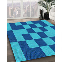 Patterned Blueberry Blue Rug, pat222lblu