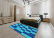 Patterned Blueberry Blue Rug in a Bedroom, pat222lblu