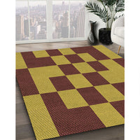 Patterned Saffron Red Rug, pat222org