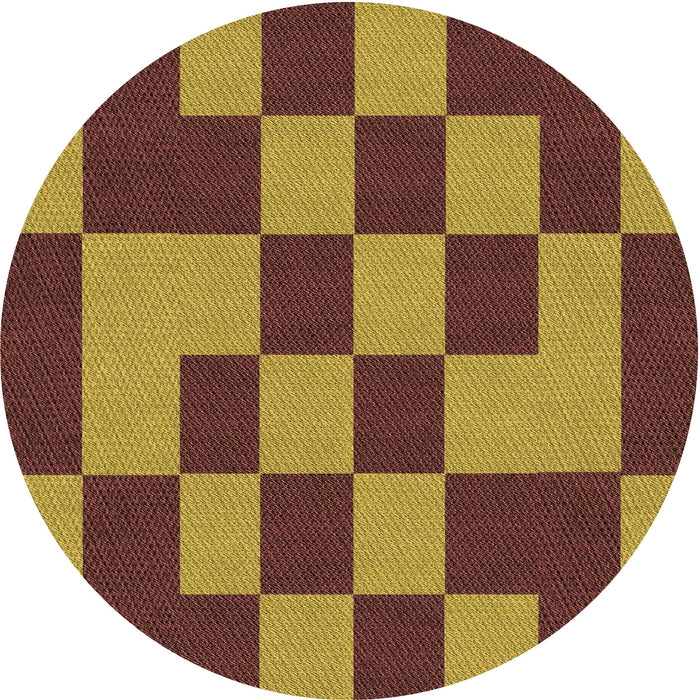 Square Patterned Saffron Red Rug, pat222org