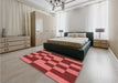 Patterned Red Rug in a Bedroom, pat222rd