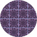 Square Patterned Plum Purple Rug, pat2220blu