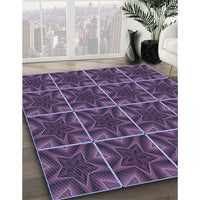 Patterned Plum Purple Rug, pat2220blu