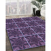 Patterned Plum Purple Rug in Family Room, pat2220blu