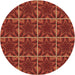 Square Patterned Red Rug, pat2220brn