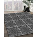 Patterned Gray Rug in Family Room, pat2220gry