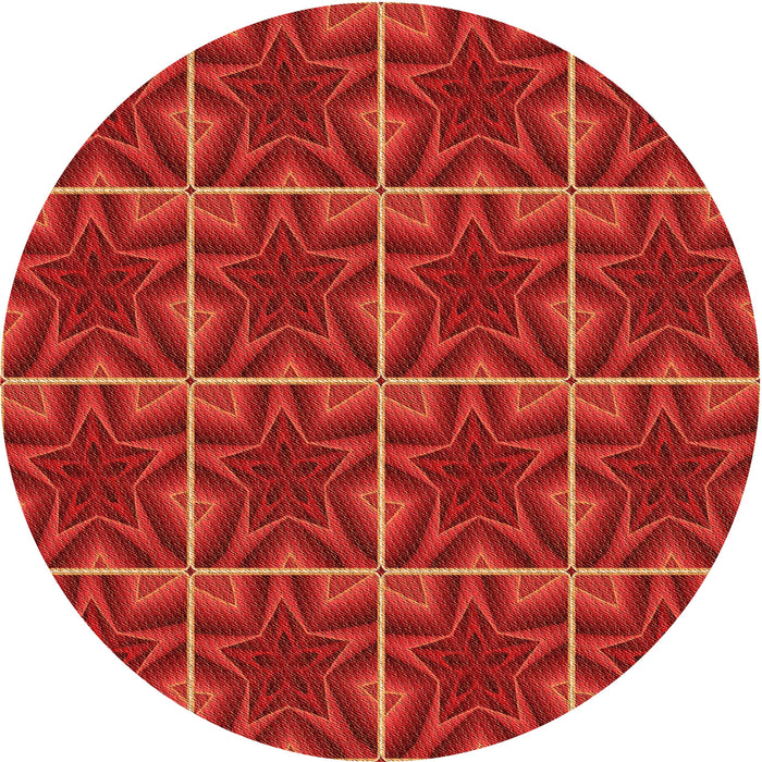 Square Patterned Red Rug, pat2220org
