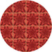 Square Patterned Red Rug, pat2220org