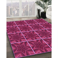 Patterned Crimson Red Rug, pat2220pur