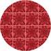 Square Patterned Red Rug, pat2220rd