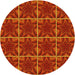 Square Patterned Orange Red Orange Rug, pat2220yw