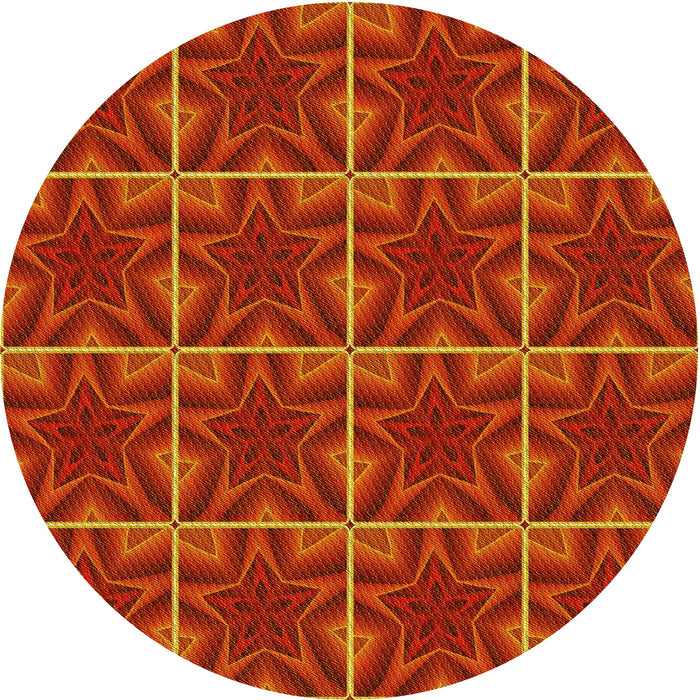 Square Machine Washable Transitional Orange Red Orange Rug in a Living Room, wshpat2220yw