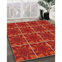 Patterned Orange Novelty Rug, pat2220