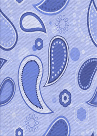 Machine Washable Transitional Sea Blue Rug, wshpat2221blu