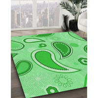 Patterned Green Rug, pat2221grn