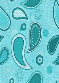 Machine Washable Transitional Dark Turquoise Green Rug, wshpat2221lblu