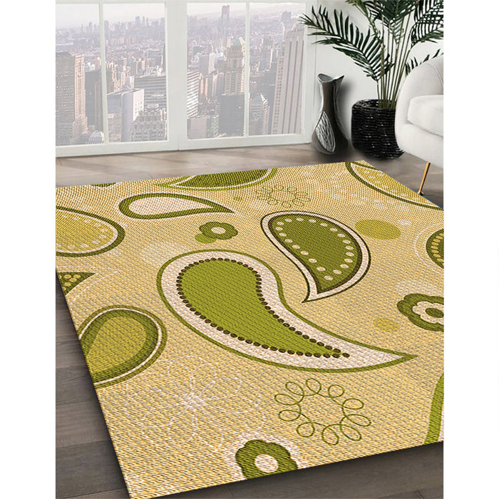 Machine Washable Transitional Dark Golden Brown Rug in a Family Room, wshpat2221org