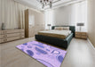 Patterned Medium Slate Blue Rug in a Bedroom, pat2221pur