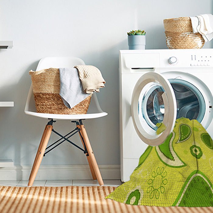 Machine Washable Transitional Pistachio Green Rug in a Washing Machine, wshpat2221yw