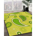 Patterned Pistachio Green Rug in Family Room, pat2221yw