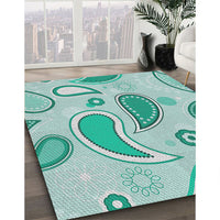 Patterned Mint Green Novelty Rug, pat2221