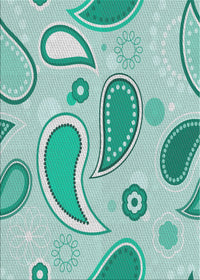 Machine Washable Transitional Mint Green Rug, wshpat2221