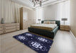 Patterned Purple Rug in a Bedroom, pat2222blu