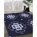 Patterned Purple Rug in Family Room, pat2222blu