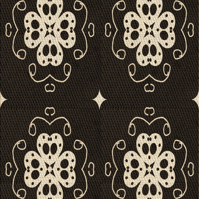 Machine Washable Transitional Black Rug, wshpat2222brn