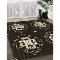 Patterned Black Rug, pat2222brn