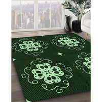 Patterned Green Rug, pat2222grn