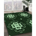 Patterned Green Rug in Family Room, pat2222grn