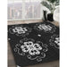 Machine Washable Transitional Black Rug in a Family Room, wshpat2222gry