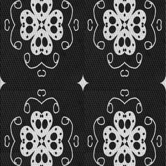 Machine Washable Transitional Black Rug, wshpat2222gry