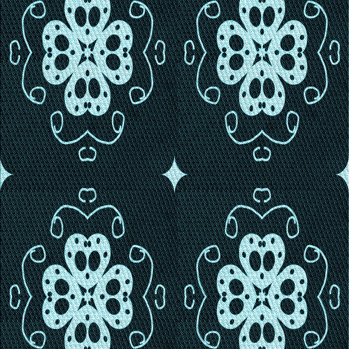 Machine Washable Transitional Deep-Sea Green Rug, wshpat2222lblu