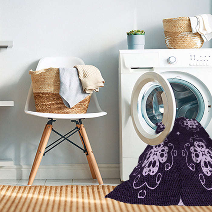 Machine Washable Transitional Purple Sage Bush Purple Rug in a Washing Machine, wshpat2222pur