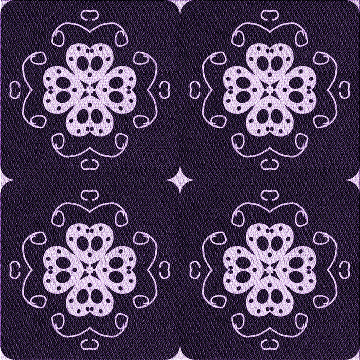 Round Patterned Purple Sage Bush Purple Rug, pat2222pur