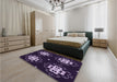 Patterned Purple Sage Bush Purple Rug in a Bedroom, pat2222pur