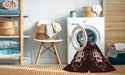 Machine Washable Transitional Chocolate Brown Rug in a Washing Machine, wshpat2222rd